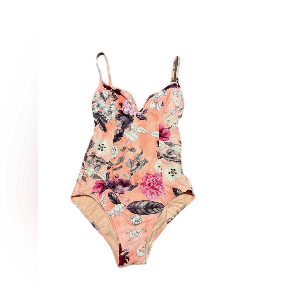 Seafolly one piece bathing suit. Coral print size 8.